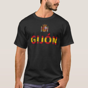 Spain Flag Outline Spain Travel Spain Pride Gijon T-Shirt