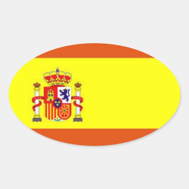 Spain* Flag Oval Sticker (Front)