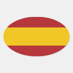 Spain Flag Oval Sticker