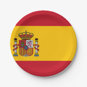 Spain flag paper plate