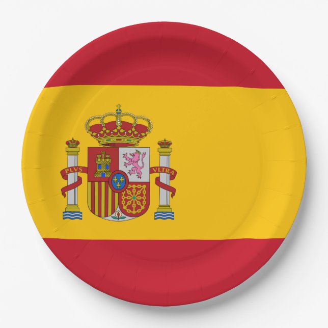 Spain Flag Paper Plate (Front)
