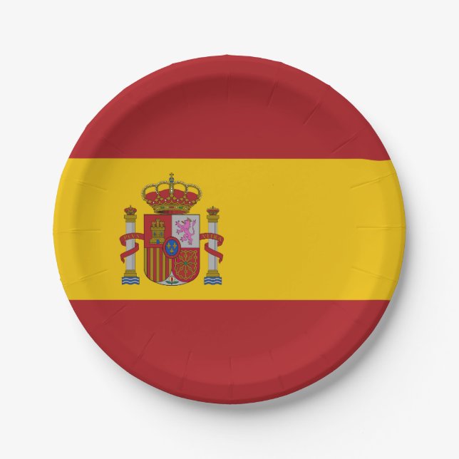 Spain Flag Paper Plate (Front)