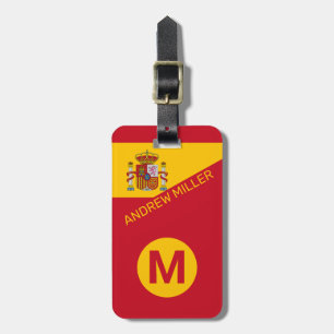 Spain Flag Personalised modern travel luggage Tag