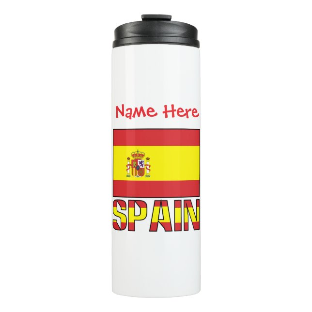 Spain Flag Personalised  Thermal Tumbler (Front)