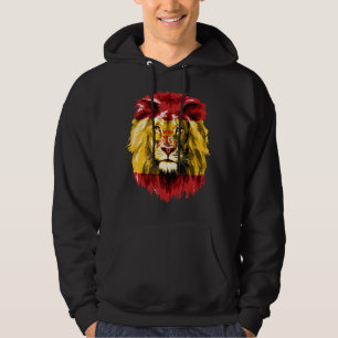 Spain Flag Pride Lion Face España Spain Spanish Fl Hoodie
