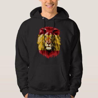 Spain Flag Pride Lion Face España Spain Spanish Fl Hoodie