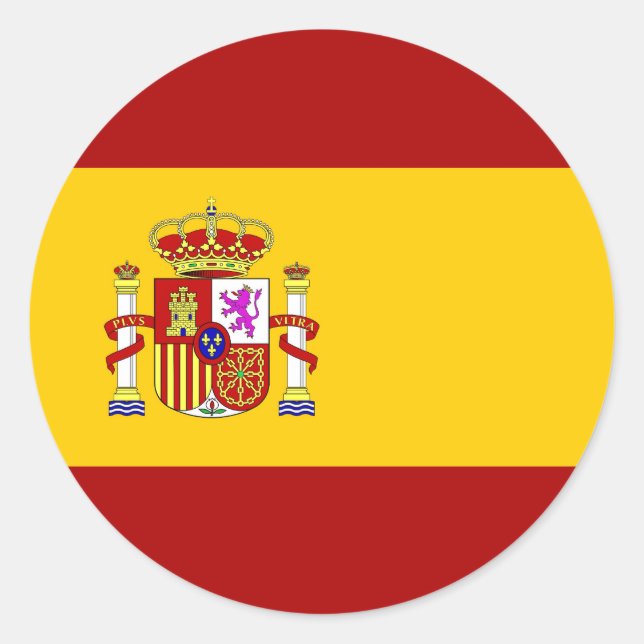 Spain flag quality classic round sticker (Front)