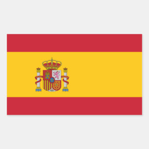 spain flag rectangular sticker