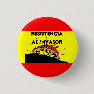 Spain Flag Resistencia al invasor 3 Cm Round Badge
