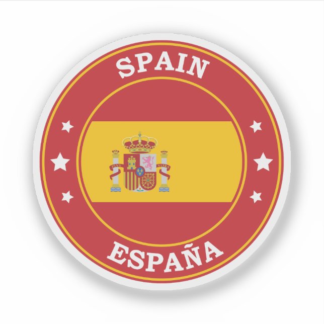 Spain Flag Round Circle Emblem (Front)