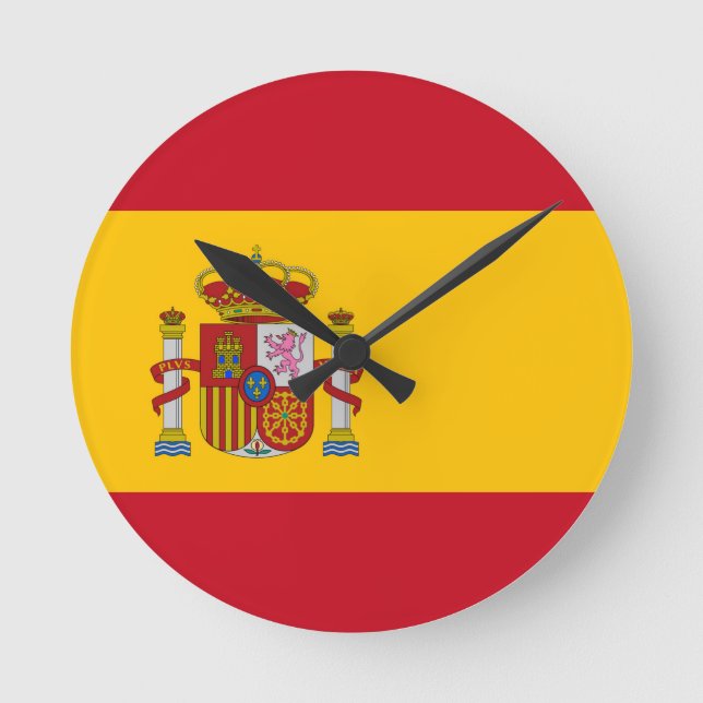 Spain Flag Round Clock (Front)