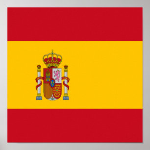 Spain Flag Spanish Country Pride Home Ethnicity Poster