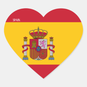 Spain Flag Splendid Patriotic Heart Sticker