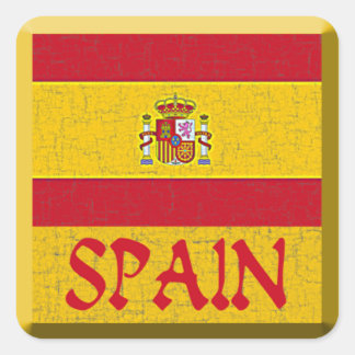 SPAIN FLAG SQUARE STICKER
