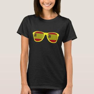 Spain Flag Sunglasses Graphic Funny Spanish Style T-Shirt