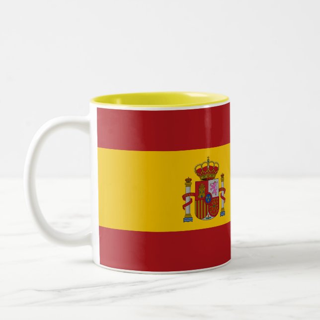 Spain Flag Two-Tone Coffee Mug (Left)