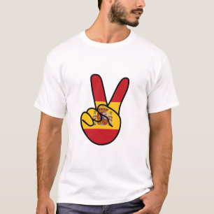 Spain Flag V Sign T-Shirt