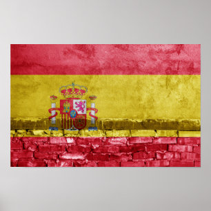 Spain flag wall poster