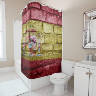 Spain flag wall shower curtain