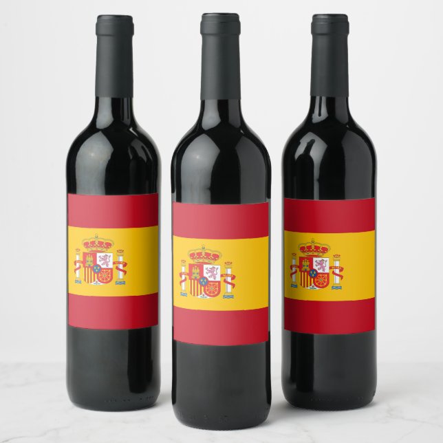 Spain flag wine label (Bottles)