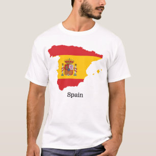 Spain Flag within Map Souvenir Design T-Shirt