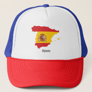 Spain Flag within Map Souvenir Design Trucker Hat