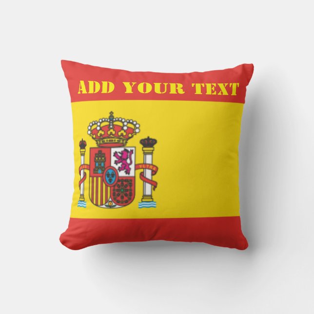 Spain Flag World Cup 2022 Football Soccer Cushion (Front)