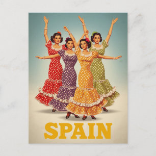 Spain Flamenco Dancers Travel Postcard