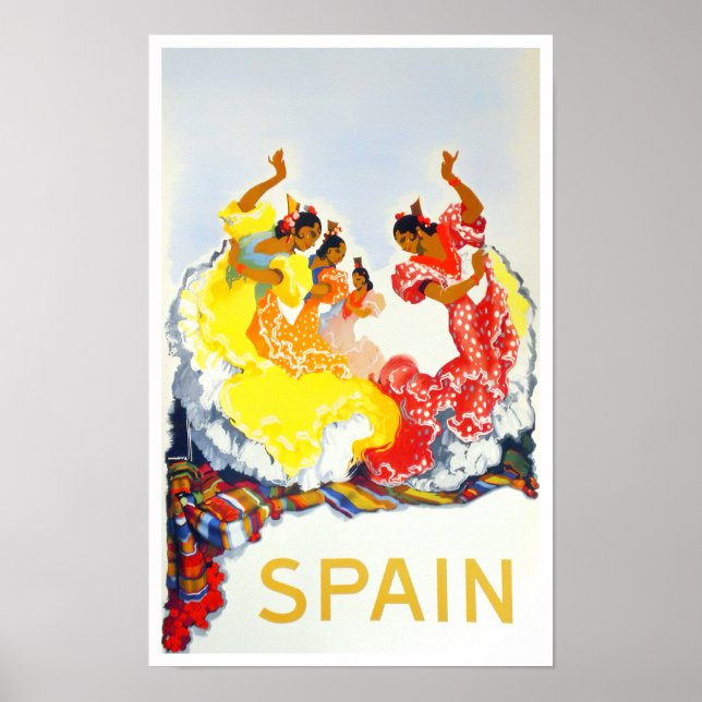 Spain Flamenco vintage travel Poster (Front)