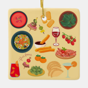Spain Food Ceramic Ornament