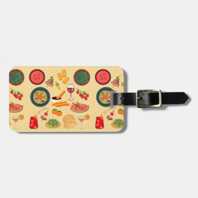 Spain Food Luggage Tag (Front Horizontal)