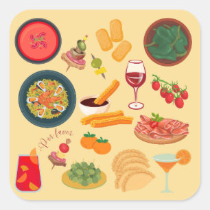 Spain Food Square Sticker