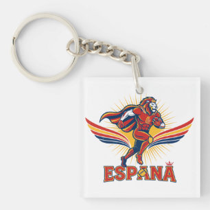 Spain Football Lion Hero National Pride Action Art Key Ring