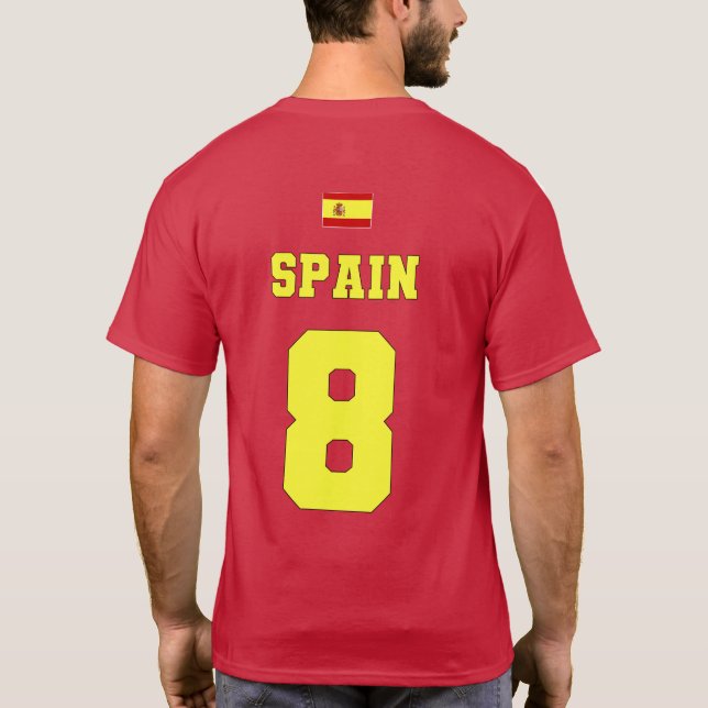 Spain Football Soccer National Team #8 T-Shirt (Back)