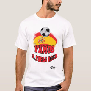 Spain Football Vamos La Furia Roja 2 White T-Shirt