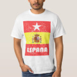 Spain Football World Cup 2014 T-Shirt<br><div class="desc">Tribute to Spain Football Team into World Cup 2014! Unique design concept of the Espana flag & La Furia Roja (The Red Fury) with awesome star in distressed grunge feel. Perfect gift for all Spain supporters!</div>