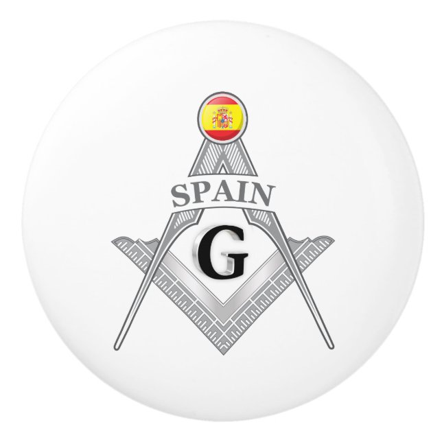 Spain freemasonry sign ceramic knob (Front)