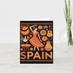 Spain funny spanish culture flamenco guitar paella card