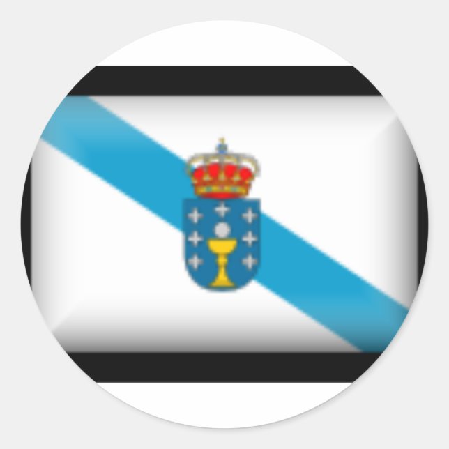 Spain Galicia Flag Classic Round Sticker (Front)