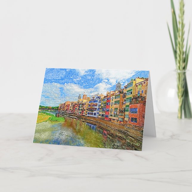 Spain-Girona-Coloured Pencil Card (Front)