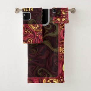 Spain Global Stage Champs Elite Red Gold Luxury Bath Towel Set