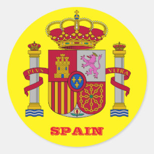 Spain Glossy Classic Round Sticker