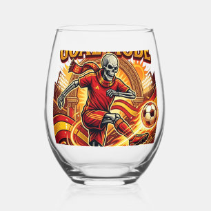 Spain Goal Mode Skeleton Striker Nations Streetwea Stemless Wine Glass