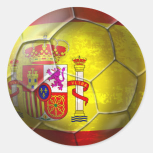 Spain Grunge ball Spanish flag panel gifts Classic Round Sticker