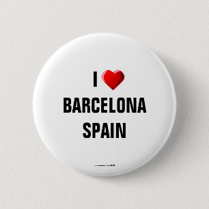 Spain: "I LOVE BARCELONA, SPAIN" Button/Lapel Pin