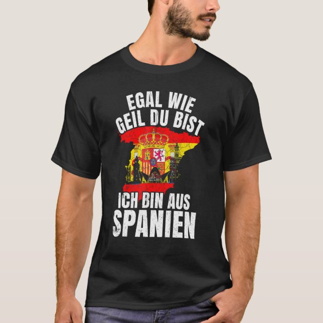 Spain Idea Andalusia Spain Espanol Espana Flag T-Shirt (Front)