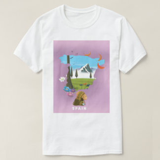 Spain Illustrated map travel poster T-Shirt