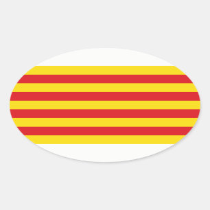 Spain: La Senyera Catalonia Oval Sticker