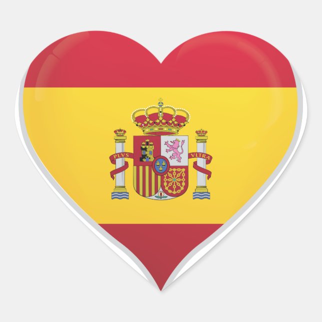 Spain love flag pride heart sticker (Front)