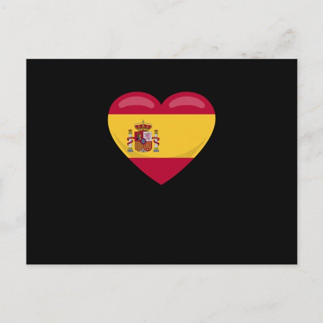 Spain Love Heart Spanish Flag Gift Football Fan Postcard (Front)